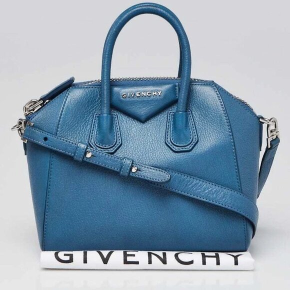 Givenchy Blue Sugar Goatskin Leather Mini Antigona Bag - Picture 2 of 11